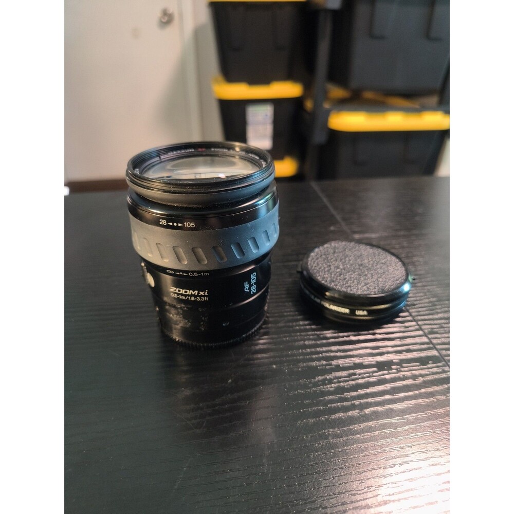 MINOLTA AF MAXXUM AF ZOOM Xi 28-105MM 1:3.5-4.5 CAMERA LENS W/Tiffen Polarizer